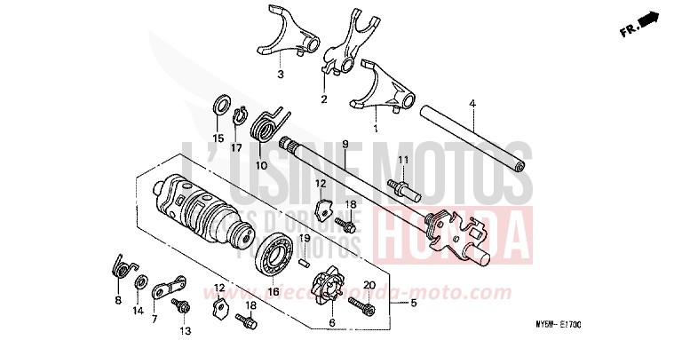 SCHALTTROMMEL von CB1300 Super Bold'or ABS SCHWARZ (NH1F) von 1999